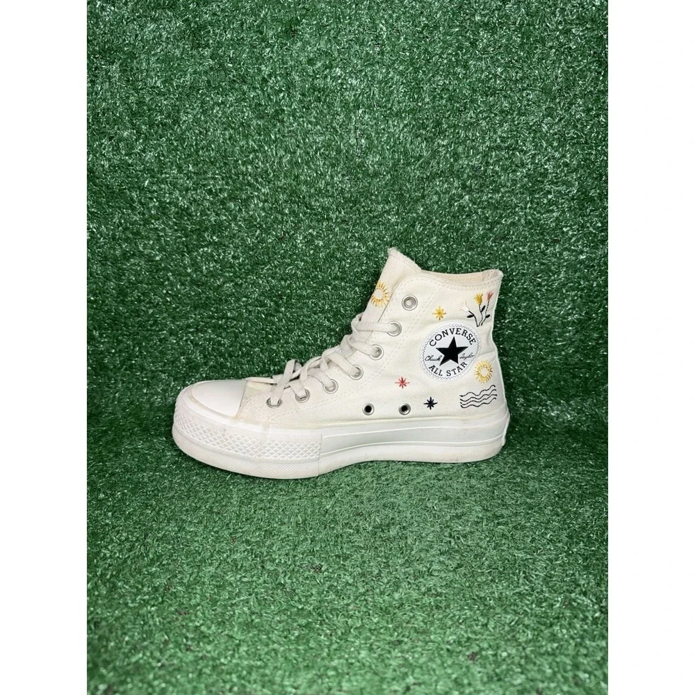 Converse Chuck Taylor All Star Platform White Floral Casual Shoes Women Size 6.5